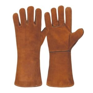 Kevlar-Stitched Brown Cow Split Welding Gloves