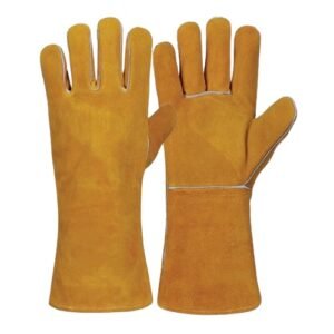 Kevlar-Stitched Golden Cow Split Welding Gloves